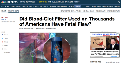 NBC Exposes Manufacturer of IVC Filter for Forging Documents to FDA